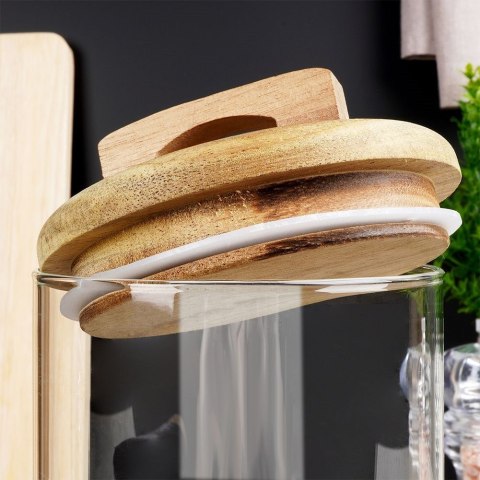 Pojemnik pudełko na ciastka ciasteczka piętrowy szklany 2-piętrowy 600 ml EXCELLENT HOUSEWARE 259219