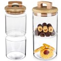 Pojemnik pudełko na ciastka ciasteczka piętrowy szklany 2-piętrowy 600 ml EXCELLENT HOUSEWARE 259219