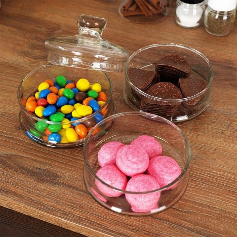 Pojemnik pudełko na ciastka ciasteczka piętrowy szklany 3-piętrowy 3x465 ml EXCELLENT HOUSEWARE 259158