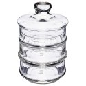 Pojemnik pudełko na ciastka ciasteczka piętrowy szklany 3-piętrowy 3x465 ml EXCELLENT HOUSEWARE 259158