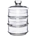 Pojemnik pudełko na ciastka ciasteczka piętrowy szklany 3-piętrowy 3x465 ml EXCELLENT HOUSEWARE 259158
