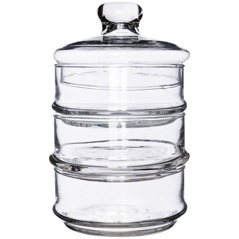 Pojemnik pudełko na ciastka ciasteczka piętrowy szklany 3-piętrowy 3x465 ml EXCELLENT HOUSEWARE 259158