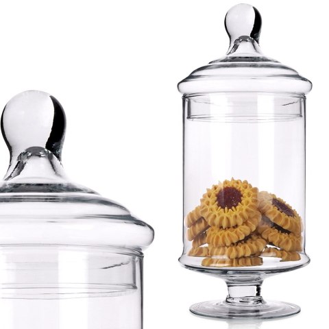 Pojemnik pudełko na ciastka ciasteczka słodycze szklany 1.5L EXCELLENT HOUSEWARE 259355