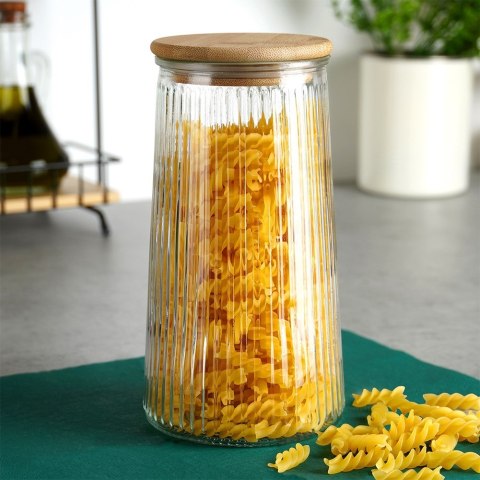 Pojemnik szklany na produkty sypkie suche z pokrywką i uszczelką 1.3L EXCELLENT HOUSEWARE 229122