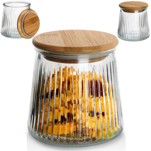 Pojemnik szklany na produkty sypkie suche z pokrywką i uszczelką 600 ml EXCELLENT HOUSEWARE 229120