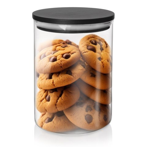 Pojemnik szklany na produkty sypkie suche z pokrywką i uszczelką 600 ml ORION 127578