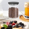 Pojemnik szklany na produkty sypkie suche z pokrywką i uszczelką 600 ml ORION 127578