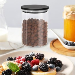 Pojemnik szklany na produkty sypkie suche z pokrywką i uszczelką 600 ml ORION 127578