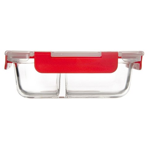 Pojemnik szklany żaroodporny na żywność z pokrywką dzielony 1.3L ORION 129229
