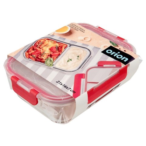 Pojemnik szklany żaroodporny na żywność z pokrywką dzielony 950ml ORION 129228