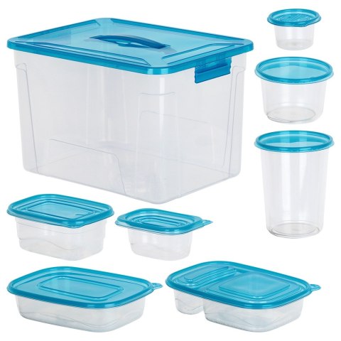 Pojemniki do przechowywania żywności z pokrywką 9 rozmiarów 50 sztuk VILDE 229239