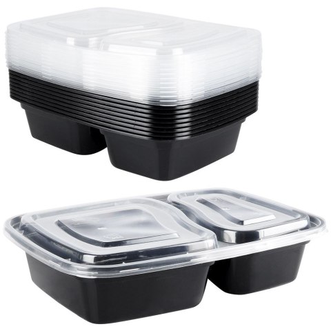 Pojemniki plastikowe na żywność z pokrywką 1.2L zestaw 10 sztuk EXCELLENT HOUSEWARE 259155