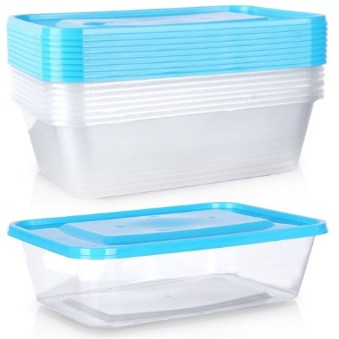 Pojemniki plastikowe na żywność z pokrywką 600 ml komplet 10-ele VILDE 259275