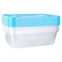 Pojemniki plastikowe na żywność z pokrywką 600 ml komplet 10-ele VILDE 259275