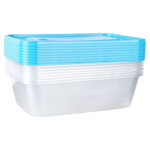Pojemniki plastikowe na żywność z pokrywką 600 ml komplet 10-ele VILDE 259275