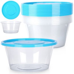 Pojemniki plastikowe na żywność z pokrywką 650 ml komplet 10-ele VILDE 259274