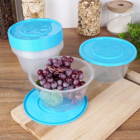 Pojemniki plastikowe na żywność z pokrywką 650 ml komplet 10-ele VILDE 259274