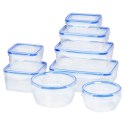 Pojemniki plastikowe na żywność z pokrywką i uszczelką 8-ele VILDE 229124