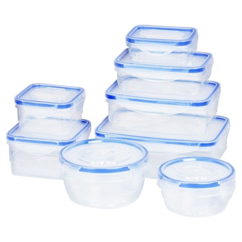 Pojemniki plastikowe na żywność z pokrywką i uszczelką 8-ele VILDE 229124