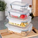 Pojemniki szklane na żywność z pokrywką i uszczelką 4-ele VILDE 229151