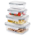 Pojemniki szklane na żywność z pokrywką i uszczelką 4-ele VILDE 229151