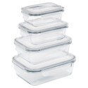Pojemniki szklane na żywność z pokrywką i uszczelką 4-ele VILDE 229151