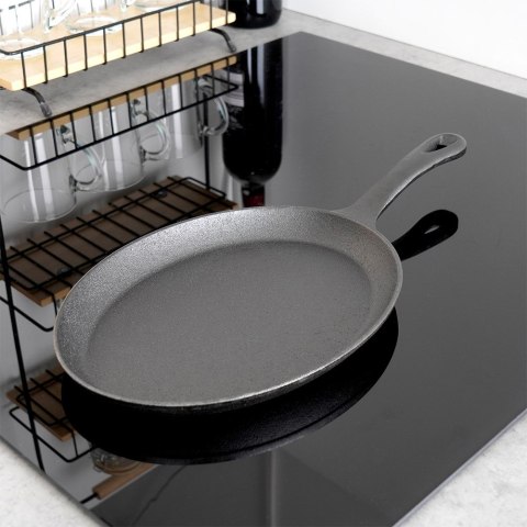 Patelnia do serwowania żeliwna z deską 24x18 cm EXCELLENT HOUSEWARE 110509