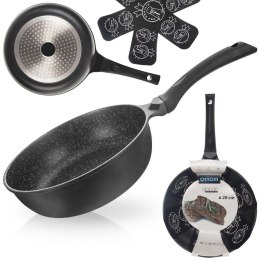Patelnia głęboka granitowa nieprzywierająca indukcja NON-STICK wysoka GRANDE 28 cm ORION 113207