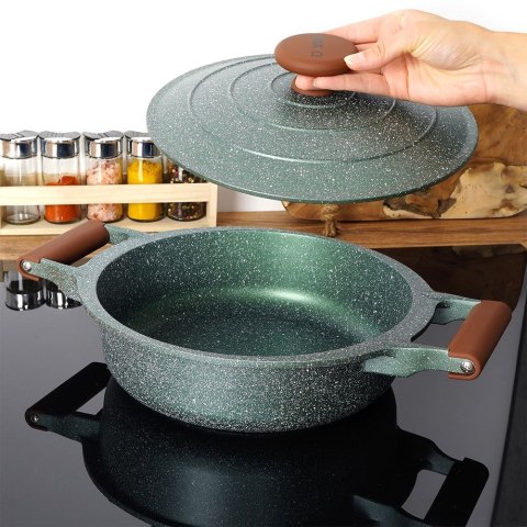 Patelnia głęboka nieprzywierająca indukcja NON-STICK z pokrywką OMEGA 26 cm 3.5L NAVA 10-255-035