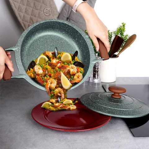 Patelnia głęboka nieprzywierająca indukcja NON-STICK z pokrywką OMEGA 26 cm 3.5L NAVA 10-255-035