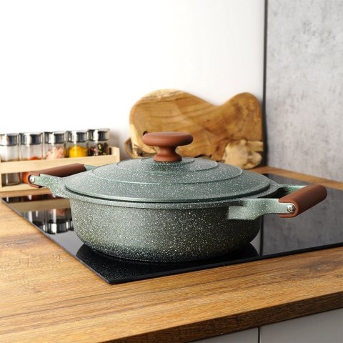 Patelnia głęboka nieprzywierająca indukcja NON-STICK z pokrywką OMEGA 26 cm 3.5L NAVA 10-255-035