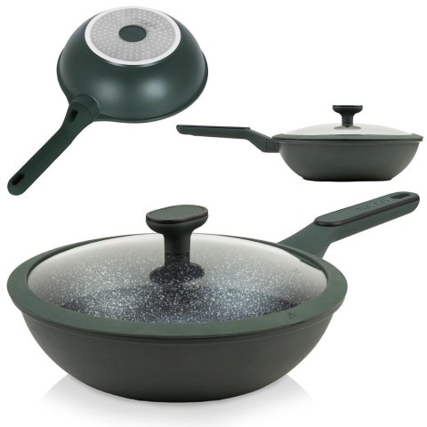 Patelnia głęboka wok granitowa z pokrywką IMPERIAL 28 cm 3.5L NAVA 10-302-020