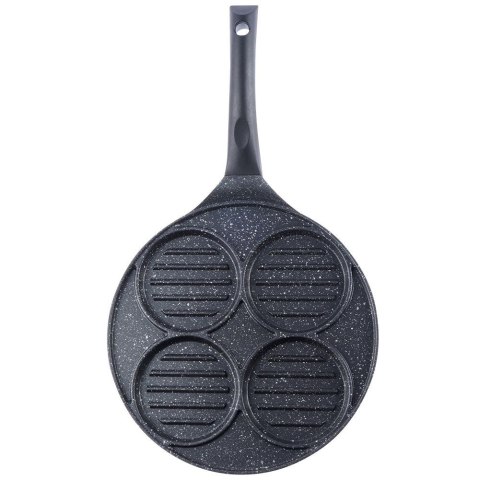 Patelnia granitowa do burgerów jajek steków grillowa 4 otwory GRANDE ORION 113201