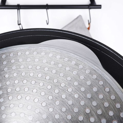 Patelnia granitowa do burgerów jajek steków grillowa 4 otwory GRANDE ORION 113201