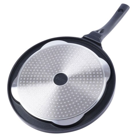 Patelnia granitowa do burgerów jajek steków grillowa 4 otwory GRANDE ORION 113201