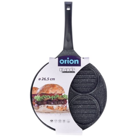 Patelnia granitowa do burgerów jajek steków grillowa 4 otwory GRANDE ORION 113201