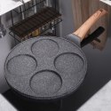 Patelnia granitowa do jajek sadzonych placków pancakes 4 otwory BLACK&WOOD 26 cm VILDE 199006