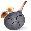 Patelnia granitowa do jajek sadzonych placków pancakes 4 otwory BLACK&WOOD 26 cm VILDE 199006