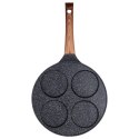 Patelnia granitowa do jajek sadzonych placków pancakes 4 otwory BLACK&WOOD 26 cm VILDE 199006