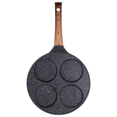 Patelnia granitowa do jajek sadzonych placków pancakes 4 otwory BLACK&WOOD 26 cm VILDE 199006