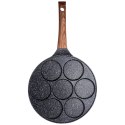 Patelnia granitowa do jajek sadzonych placków pancakes 7 otworów BLACK&WOOD 26 cm VILDE 199007
