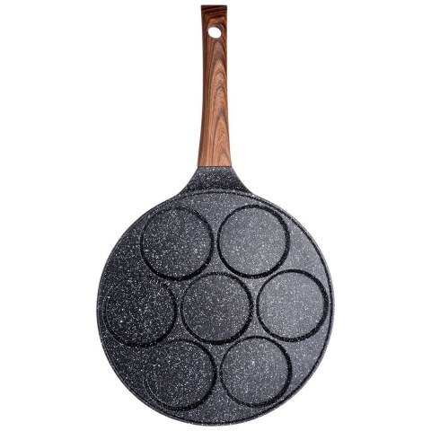 Patelnia granitowa do jajek sadzonych placków pancakes 7 otworów BLACK&WOOD 26 cm VILDE 199007