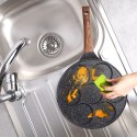 Patelnia granitowa do jajek sadzonych placków pancakes 7 otworów BLACK&WOOD 26 cm VILDE 199007