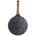 Patelnia granitowa do jajek sadzonych placków pancakes 7 otworów BLACK&WOOD 26 cm VILDE 199008