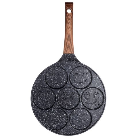 Patelnia granitowa do jajek sadzonych placków pancakes 7 otworów BLACK&WOOD 26 cm VILDE 199008