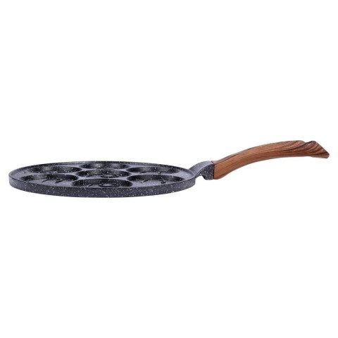 Patelnia granitowa do jajek sadzonych placków pancakes 7 otworów BLACK&WOOD 26 cm VILDE 199008