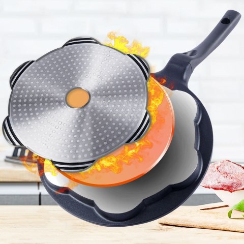 Patelnia granitowa do jajek sadzonych placków pancakes 7 otworów GRANDE 27 cm ORION 112974