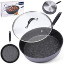 Patelnia granitowa do smażenia z pokrywką nieprzywierająca indukcja STONER 28 cm ORION 112931