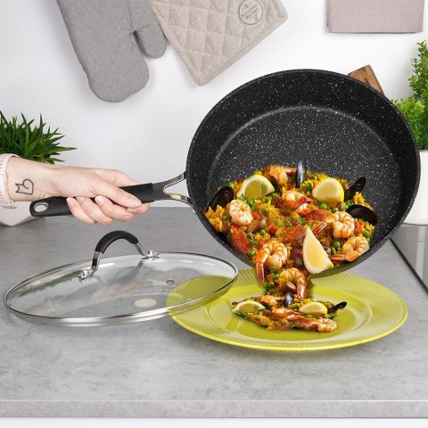 Patelnia granitowa do smażenia z pokrywką nieprzywierająca indukcja STONER 28 cm ORION 112931