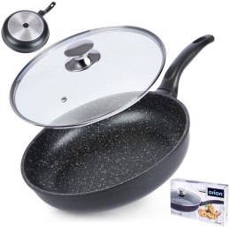 Patelnia granitowa nieprzywierająca indukcja NON-STICK z pokrywką GRANDE 28 cm ORION 112990